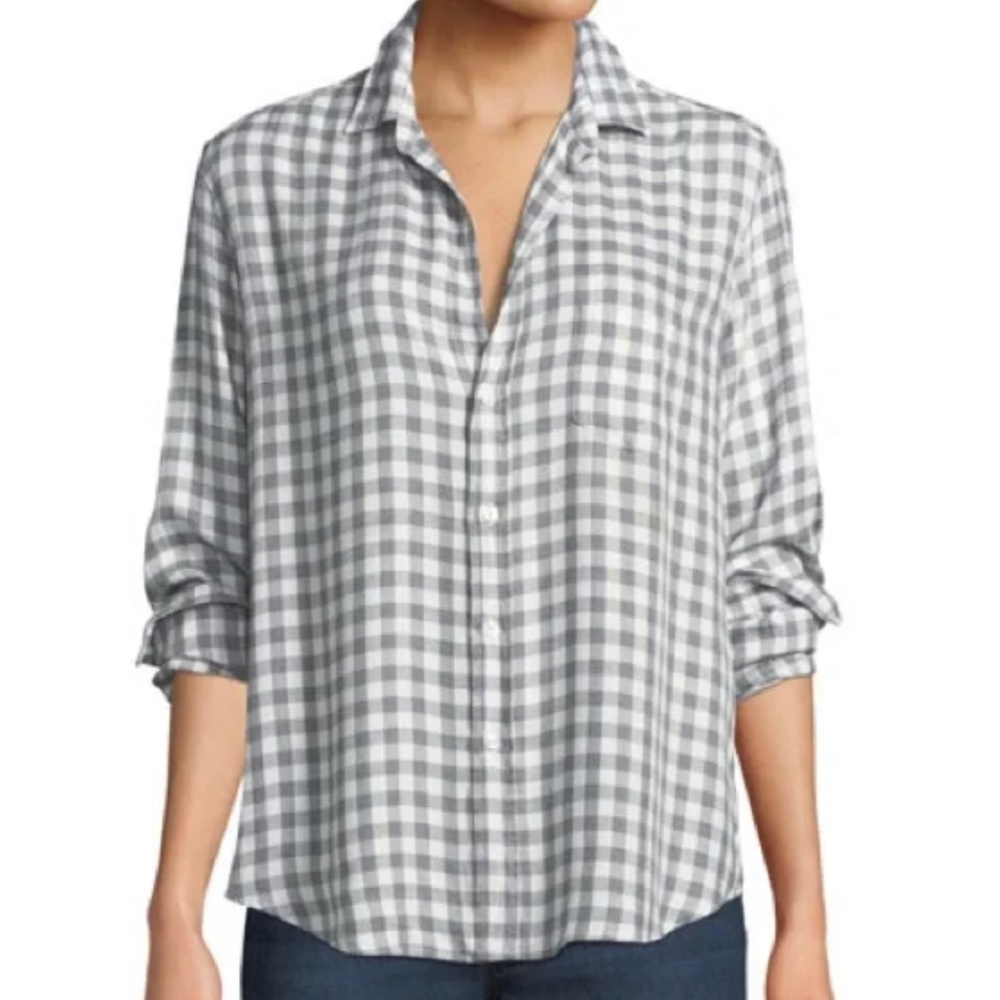 Frank & Eileen-Eileen Classic Grey Gingham Check XS Button up Shirt NWT